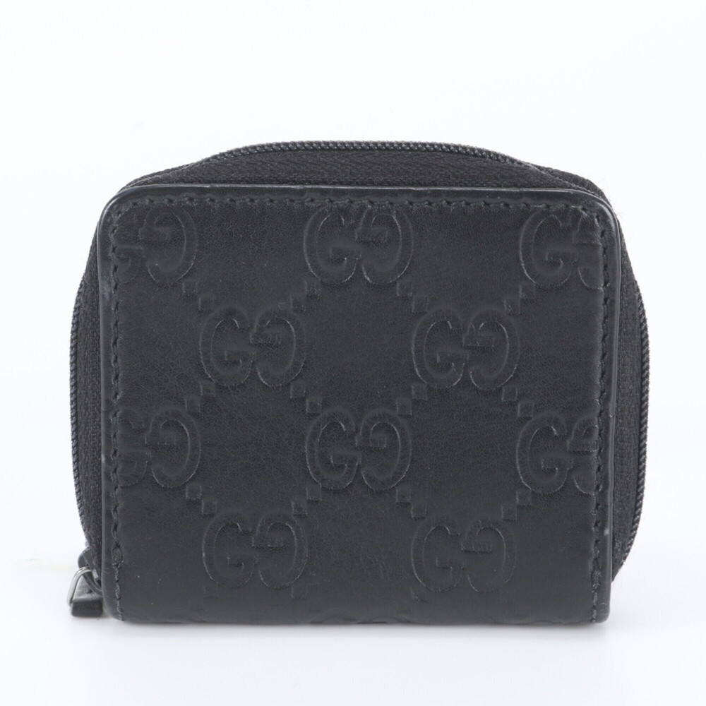 Gucci Guccissima 115255 Leather Wallet/Coin Case, Compact Wallet with Round Z...